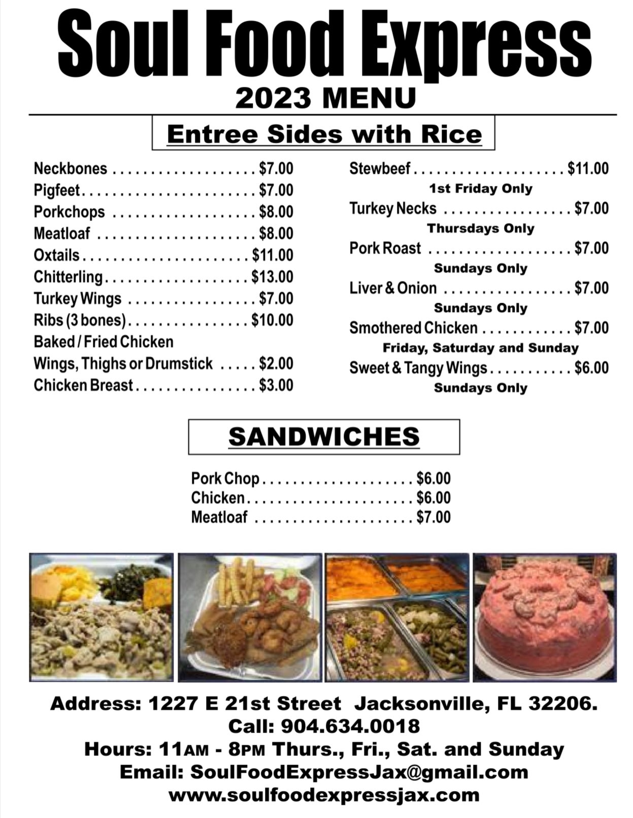 2Nd Chance Soul Food Fish Fry Menu - 07q782t